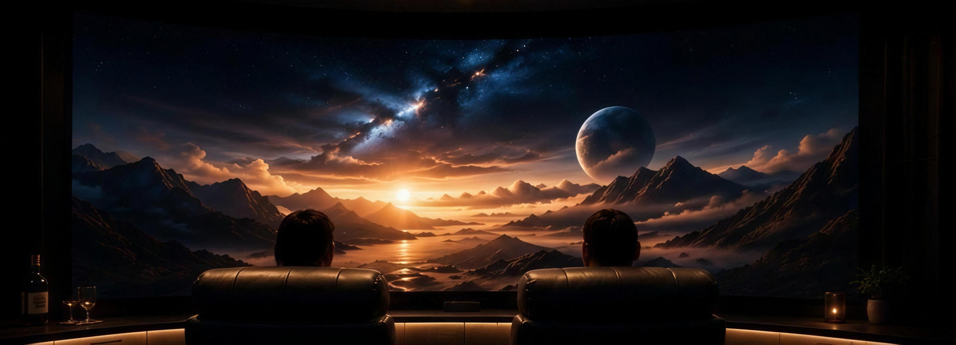 A film on the curved screen